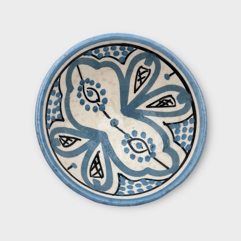 Se Marokkansk keramik skål - 10 cm - Lavendelblå øje hos Tibladin.dk