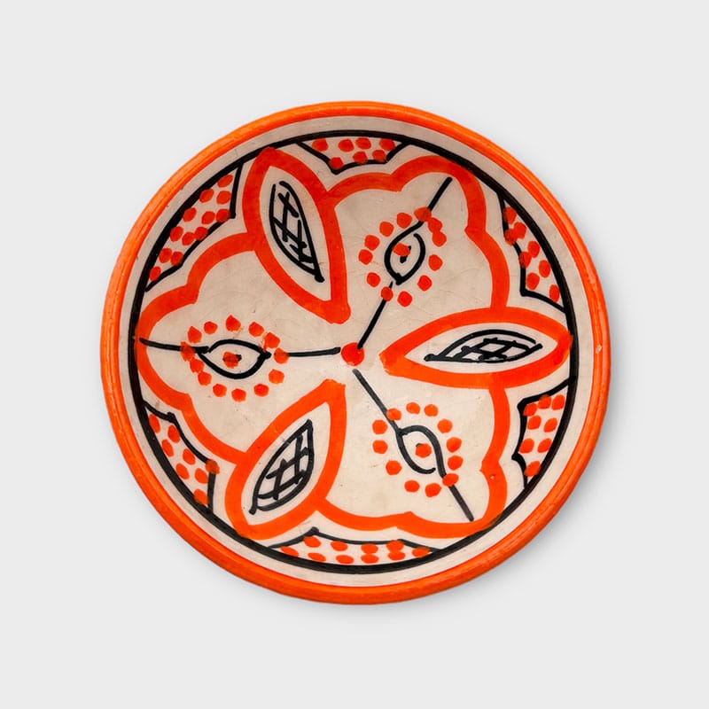 Se Marokkansk keramik skål - 10 cm - Orange hos Tibladin.dk