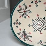 Bol marocain 18 cm vert à motif rouge