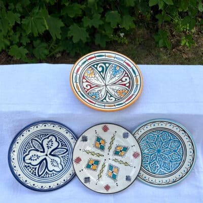 marokkansk keramik tallerken flere farver