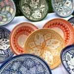 marokkansk keramik skål 18 cm mange farver