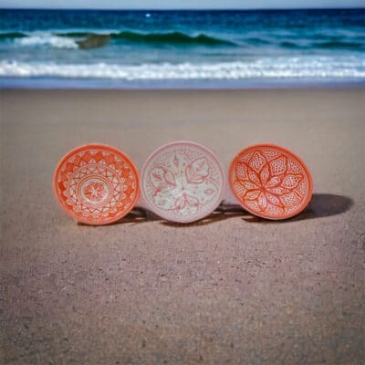 marokkanske skåle 13 cm i orange og lyserød