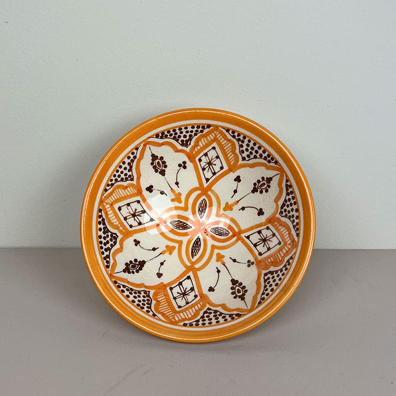 Billede af Marokkanske skåle 18 cm - Orange_Brun blomst