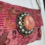 handbag CHLOÉ in pink velour
