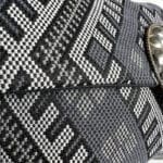 Handtas ODETTE met stof met zwart en grijs patroon