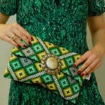 Bag in yellow and green pattern