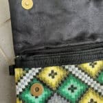 Väska i gult och grönt mönster