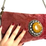 Handbag with chain in Bordeaux/pink FLORENTINE