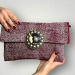 Veronique bordeauxkleurige stp tas met ketting