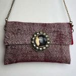 Veronique bordeauxkleurige stp tas met ketting