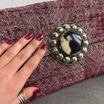 Veronique bordeauxkleurige stp tas met ketting