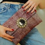 Veronique bordeauxkleurige stp tas met ketting