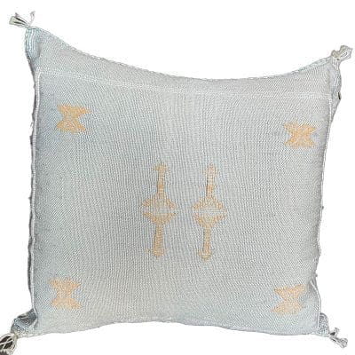 cactus silk cushion cover light blue