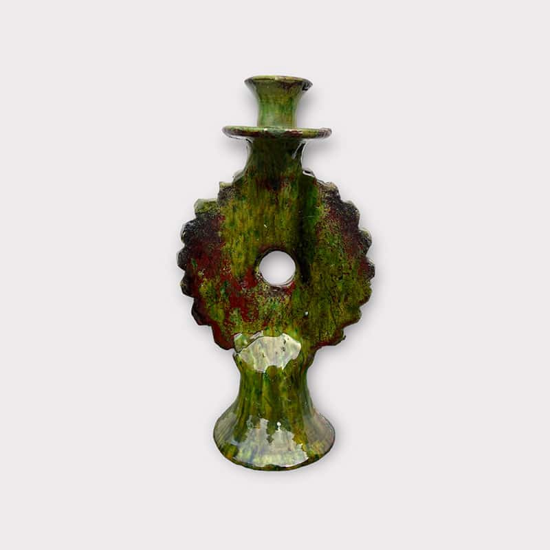 Billede af Lysestager i grøn Tamegroute keramik SOLEI - Olivengrøn
