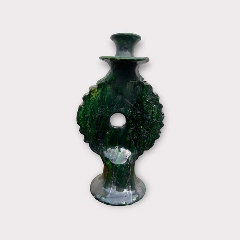 Billede af Lysestager i grøn Tamegroute keramik SOLEI - Mørkegrøn