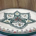 Moroccan dish 35 cm - green flower 2