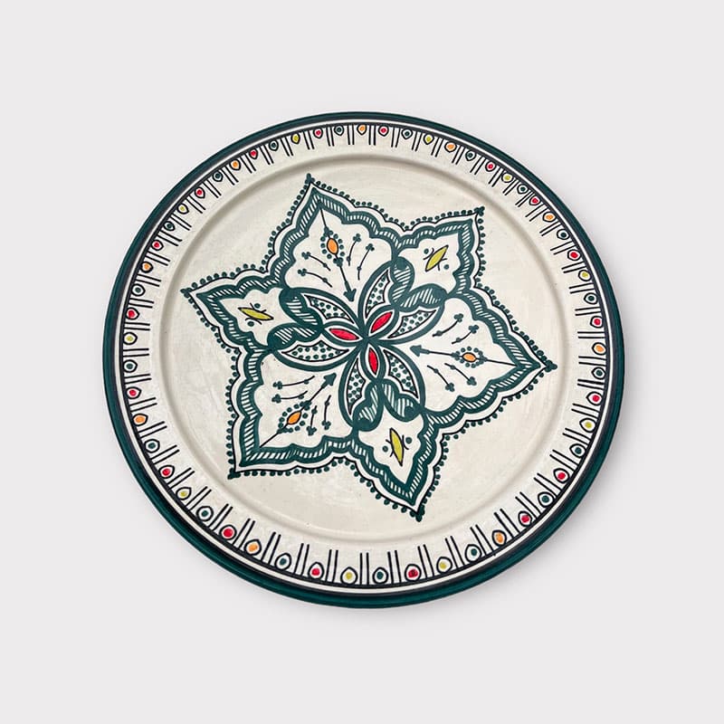 Billede af Marokkanske fad 35 cm. GRØNTONER - Grøn blomst2