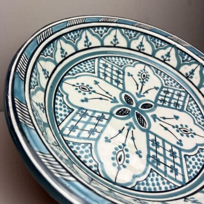 Marokkansk keramik fad couscous blå