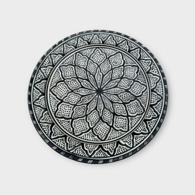 Marockanskt fat i keramik 35 cm_svart