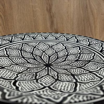 Plat marocain en céramique 35 cm_noir