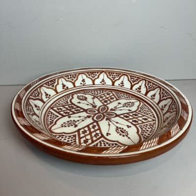 Moroccan ceramic dish couscous brown
