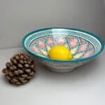 Moroccan ceramic bowl 26 cm_petroleum colored