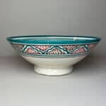 Marokkansk keramik skål 26 cm_petroleumsfarvet