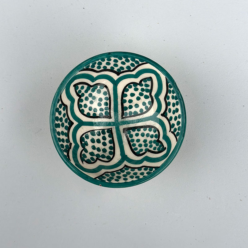 Se Marokkansk keramik skål - 7,5 cm. - Petrol hos Tibladin.dk