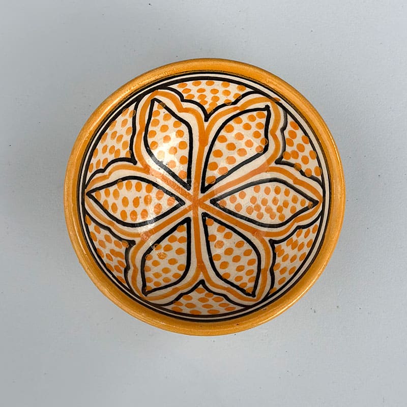 Se Marokkansk keramik skål - 10 cm - Gul stjerne hos Tibladin.dk