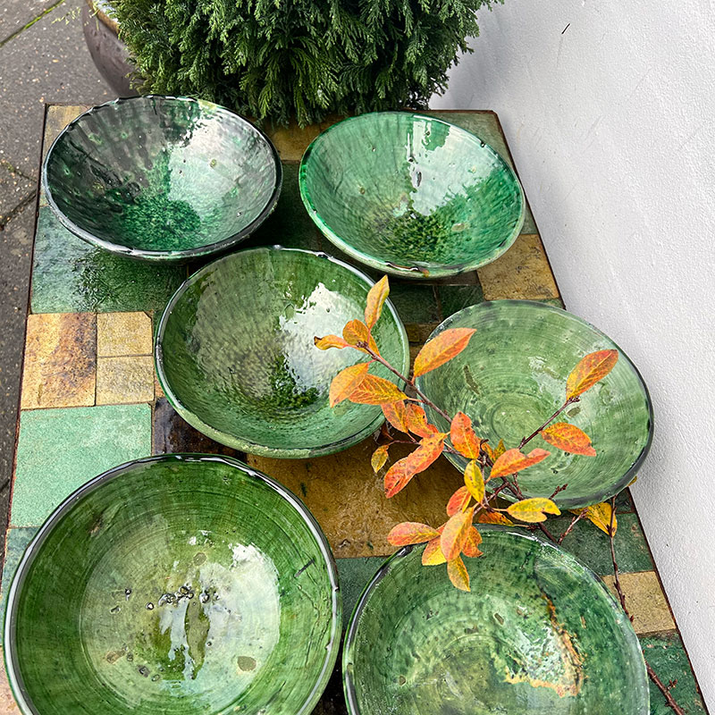 Billede af Skål i grøn Tamegroute keramik 20 cm.