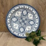 Marockanskt keramikfat 35 cm_blå toner