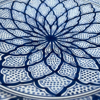 marokkansk keramik fad 35 cm_blå toner
