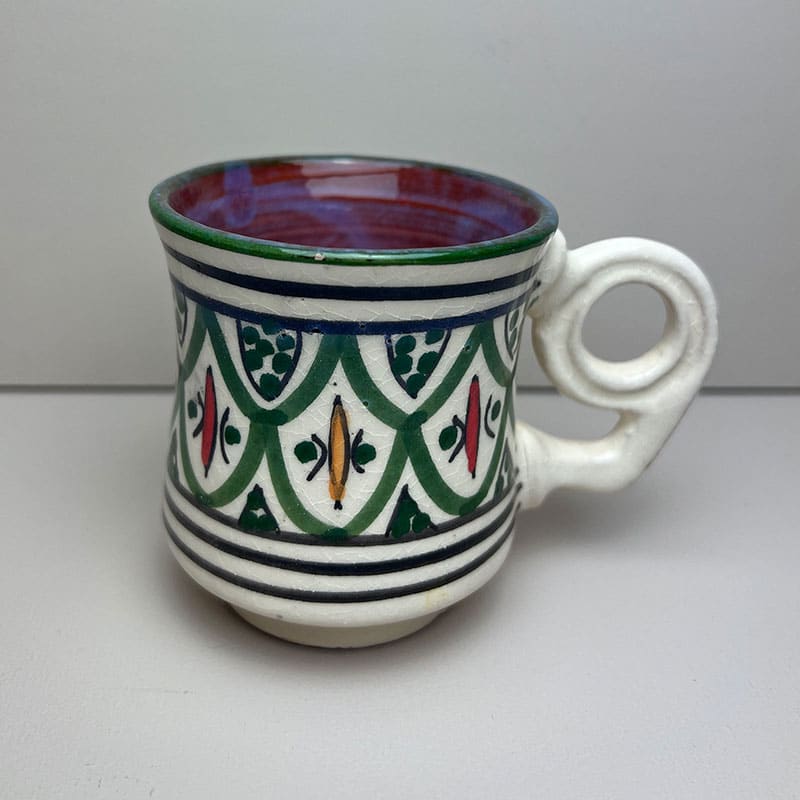 Billede af Marokkanske keramik krus med øje hank - Grøn
