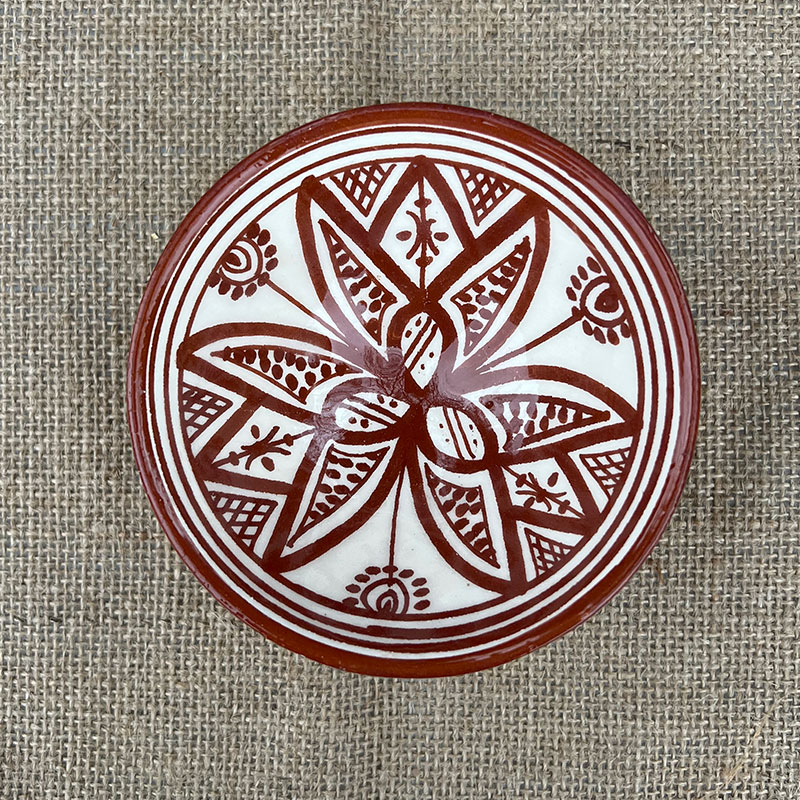 Se Marokkansk keramik skål - 11 cm. - Brun hos Tibladin.dk