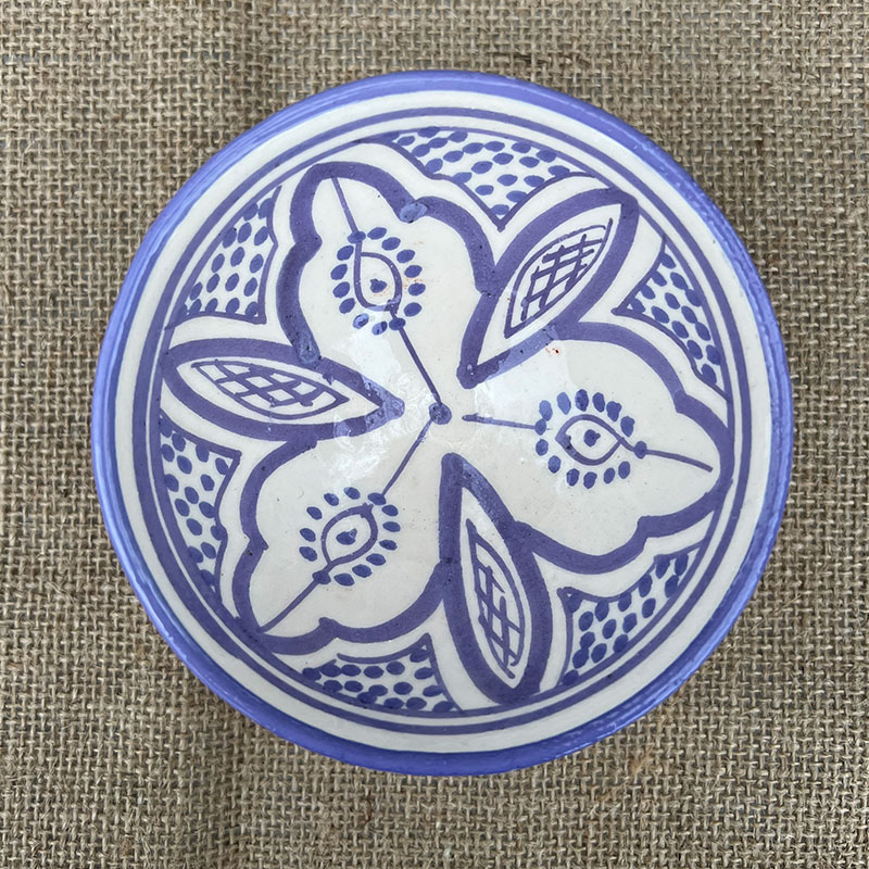 Billede af Marokkansk keramik skål - 11 cm. - Lilla