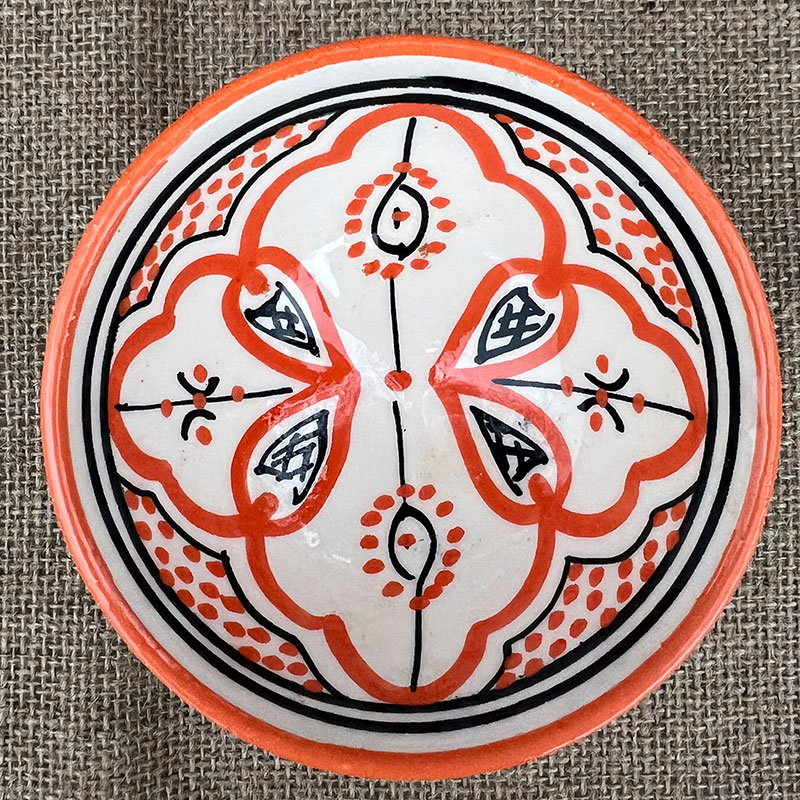Se Marokkansk keramik skål - 11 cm. - Orange hos Tibladin.dk
