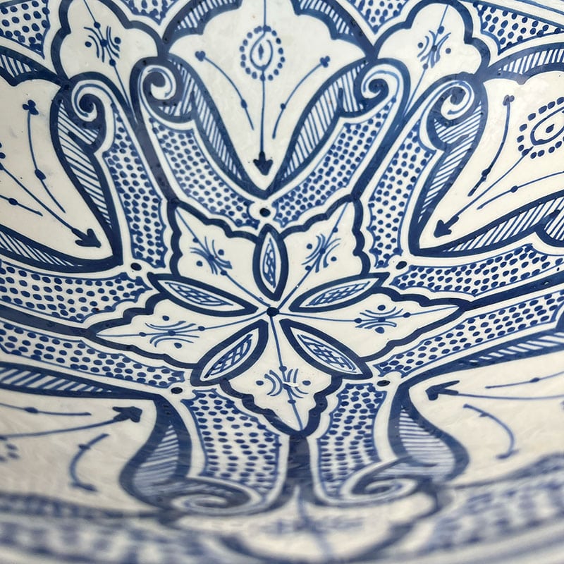 marokkansk skål 32 cm blå