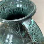 Moroccan vase in green mottled stoneware