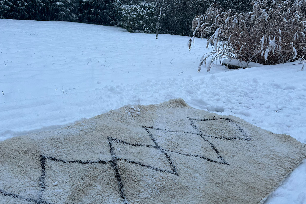 rengör dina mattor i snön