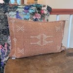 Motif 2 in earthy tones. Cactus silk pillowcase handmade in Morocco. Measures 40x60 cm.