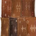 Earth-colored cactus silk pillowcases handmade in Morocco. Measures approx. 40x60 cm.