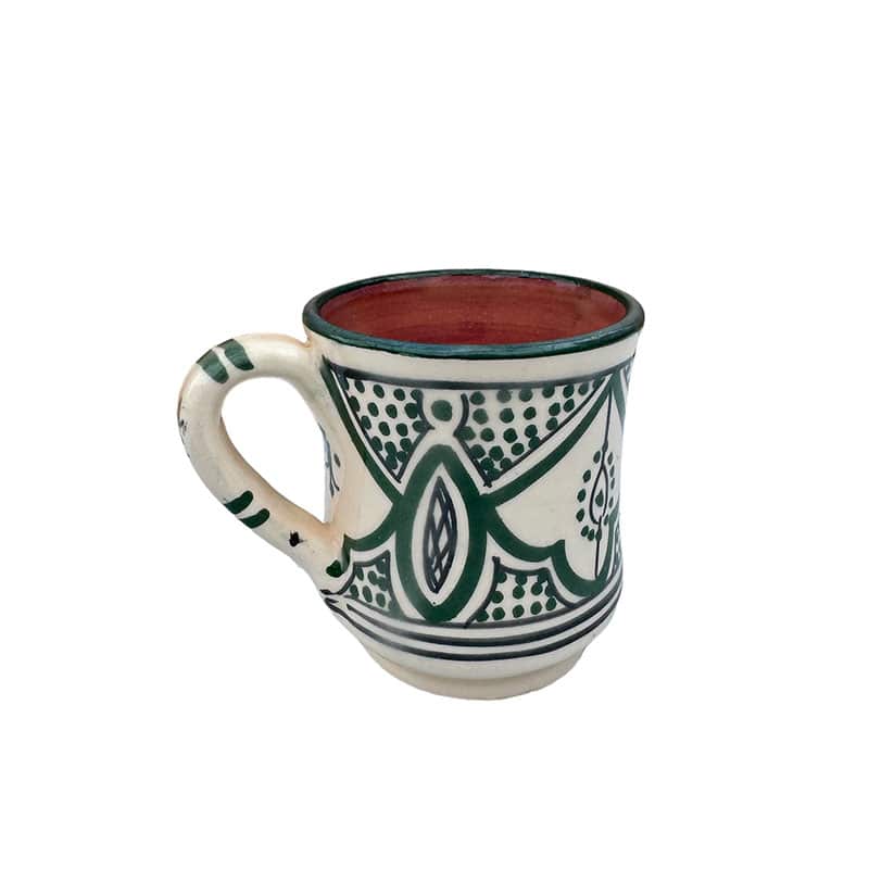 Billede af Marokkanske keramik krus med hank - Grøn