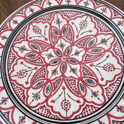 Moroccan dish 42 cm in red