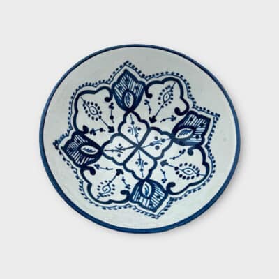 Marockansk skål i mörkblått och vitt