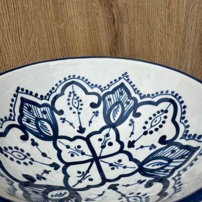 Marokkaanse keramische kom_20 cm in donkerblauw