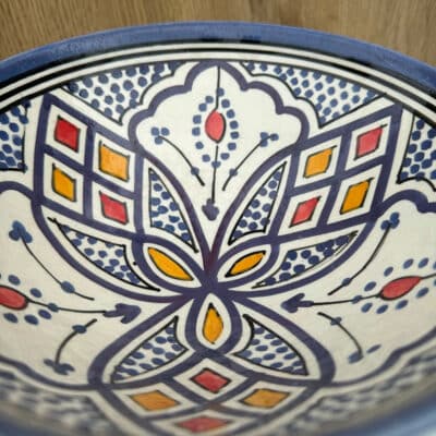 Marokkansk keramik skål_20 cm i mørkelilla
