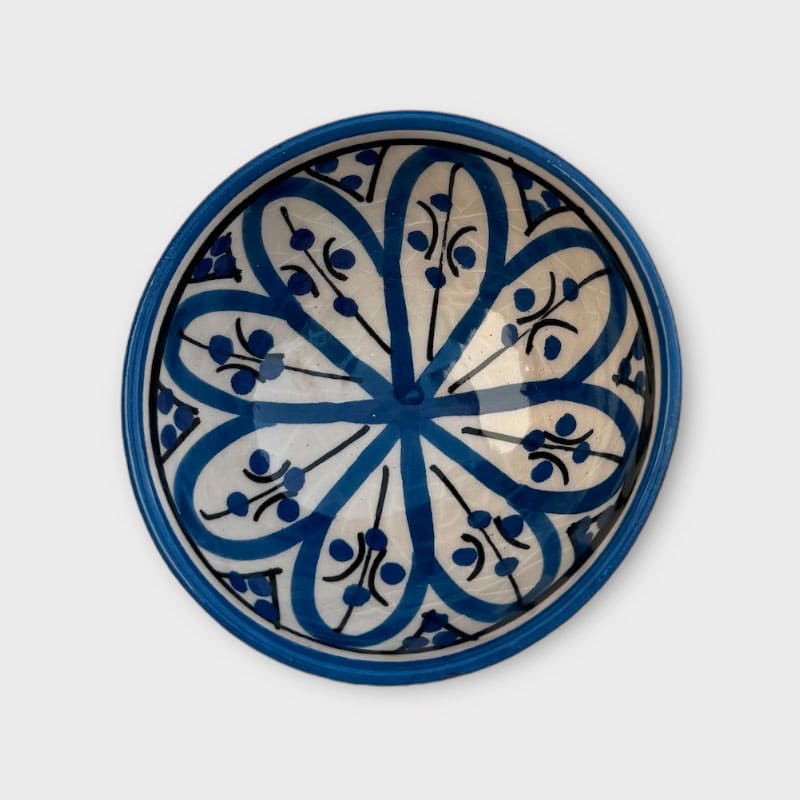 Billede af Marokkansk keramik skål - 8,5 cm. - Mørkeblå