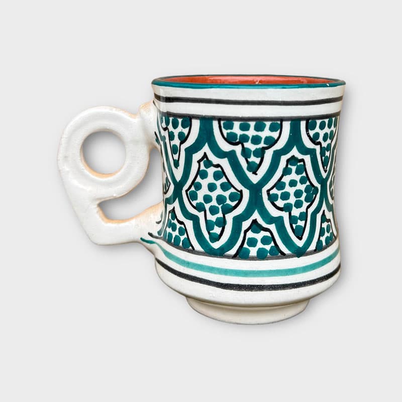 Se Marokkanske keramik krus med øje hank - Petrol hos Tibladin.dk