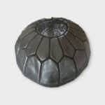 Moroccan pouf black with black stitching