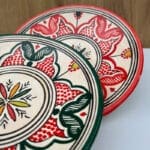 Marokkansk tallerken_20 cm rød og grøn